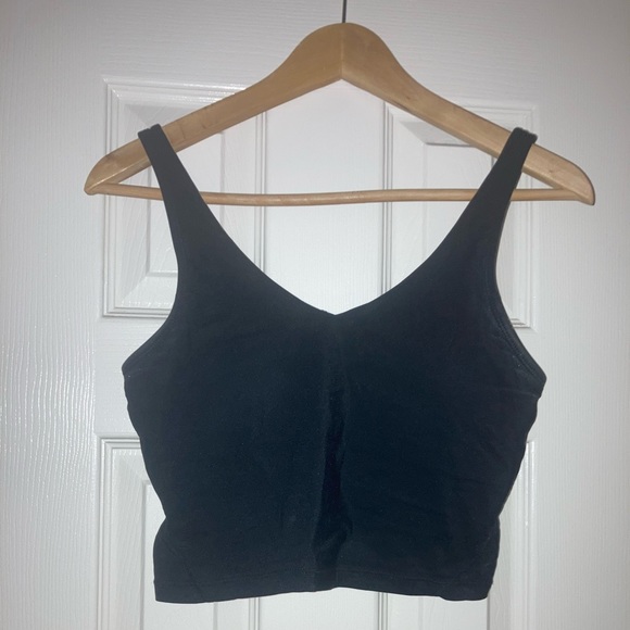 Black Longline Sports Bra Tank Top with padding - Small - Picture 3 of 4